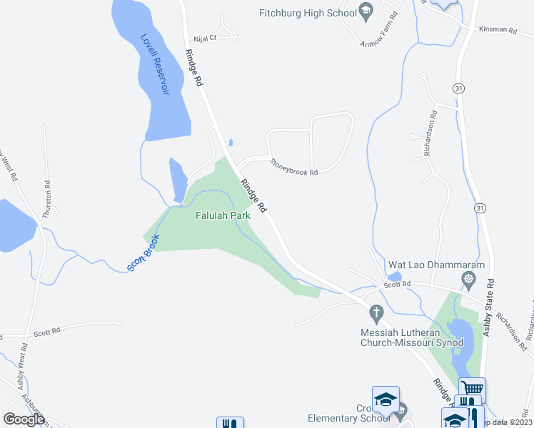 map of restaurants, bars, coffee shops, grocery stores, and more near 1034 Rindge Road in Fitchburg