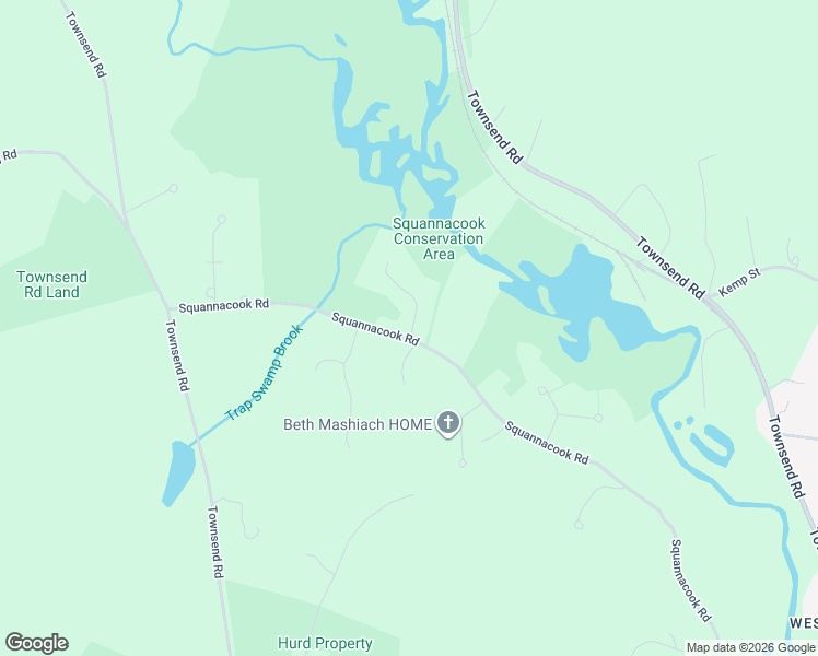 map of restaurants, bars, coffee shops, grocery stores, and more near 114 Squannacook Road in Shirley