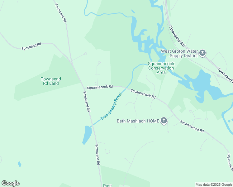 map of restaurants, bars, coffee shops, grocery stores, and more near 136 Squannacook Road in Shirley