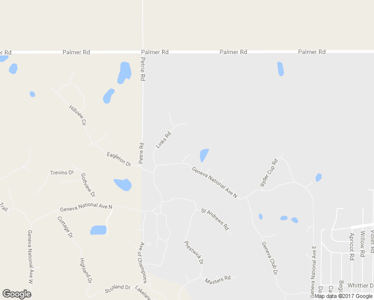 map of restaurants, bars, coffee shops, grocery stores, and more near 1204 Carnoustie Court in Lake Geneva