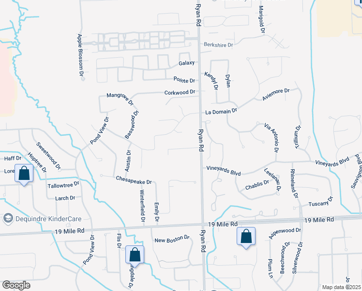 map of restaurants, bars, coffee shops, grocery stores, and more near 3824 Lone Pine Court in Sterling Heights