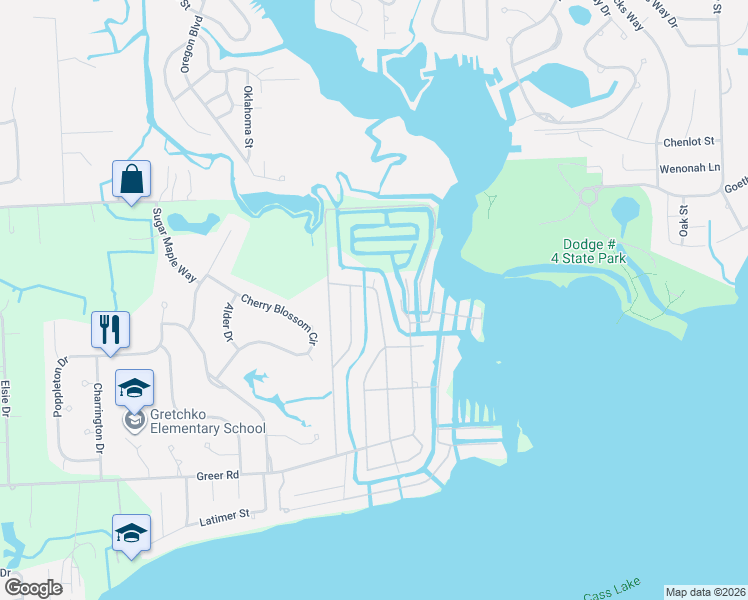 map of restaurants, bars, coffee shops, grocery stores, and more near 1650 Oldtown Avenue in West Bloomfield Township