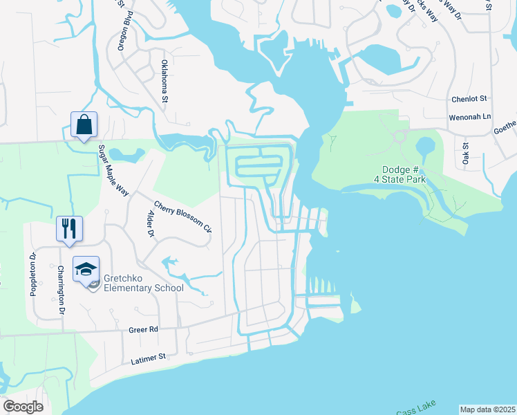 map of restaurants, bars, coffee shops, grocery stores, and more near 1659 Oldtown Avenue in Oakland County
