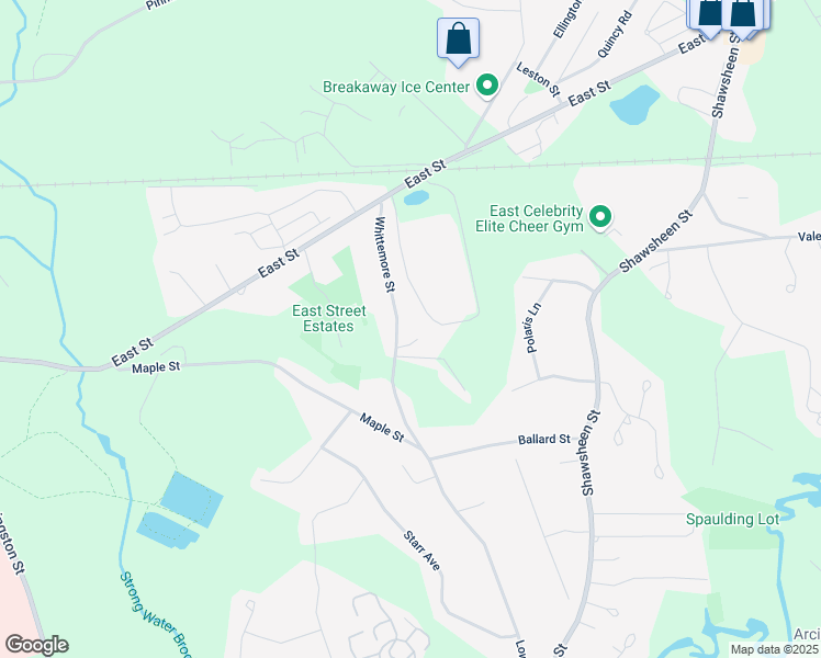 map of restaurants, bars, coffee shops, grocery stores, and more near 132 Whittemore Street in Tewksbury
