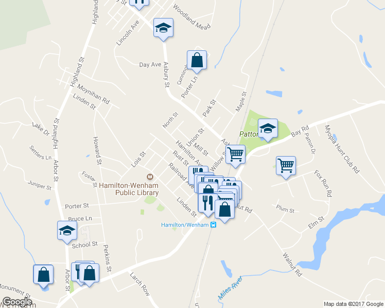 map of restaurants, bars, coffee shops, grocery stores, and more near 29 Hamilton Avenue in Hamilton