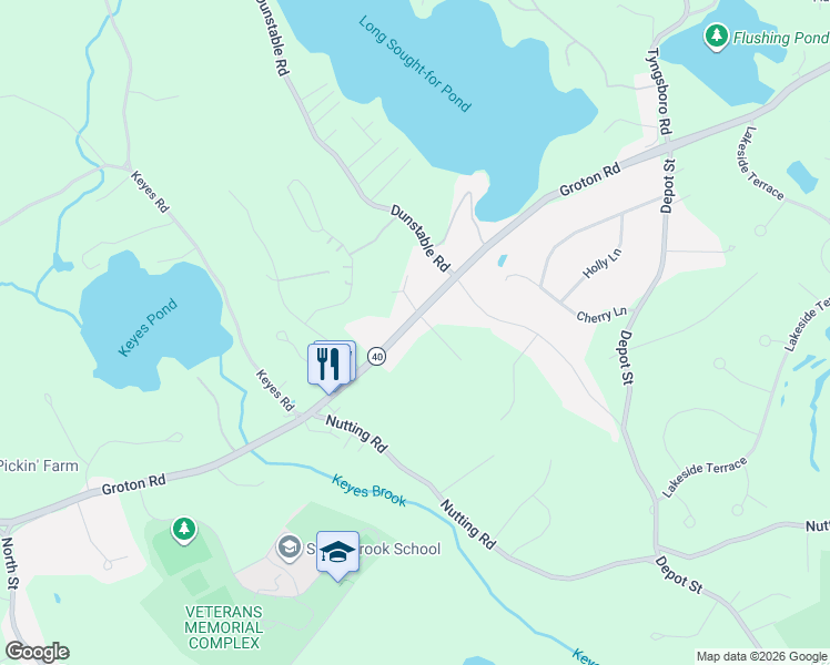 map of restaurants, bars, coffee shops, grocery stores, and more near 239 Groton Road in Westford