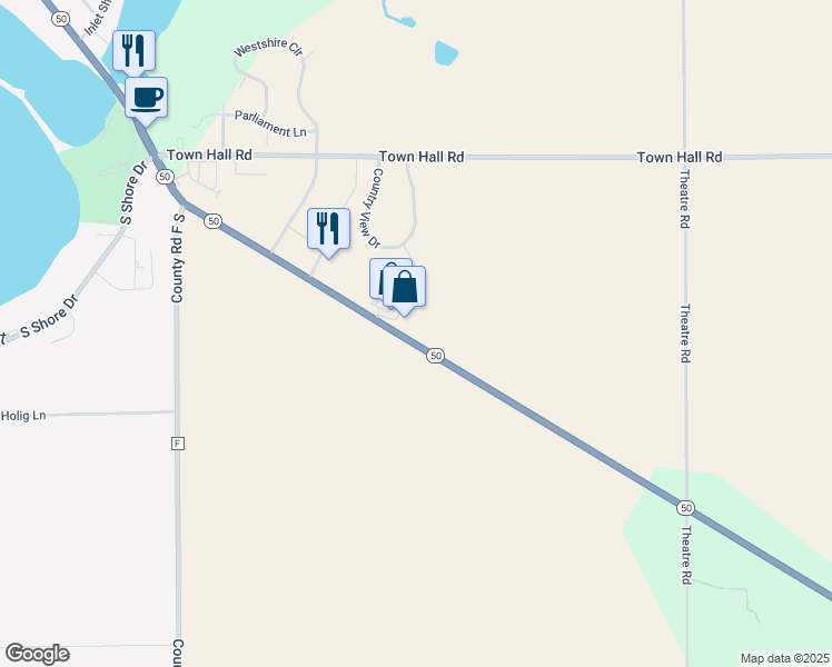 map of restaurants, bars, coffee shops, grocery stores, and more near 2351 Wisconsin 50 in Delavan