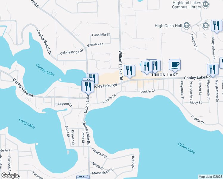 map of restaurants, bars, coffee shops, grocery stores, and more near 1537 Sable Street in Commerce Charter Township