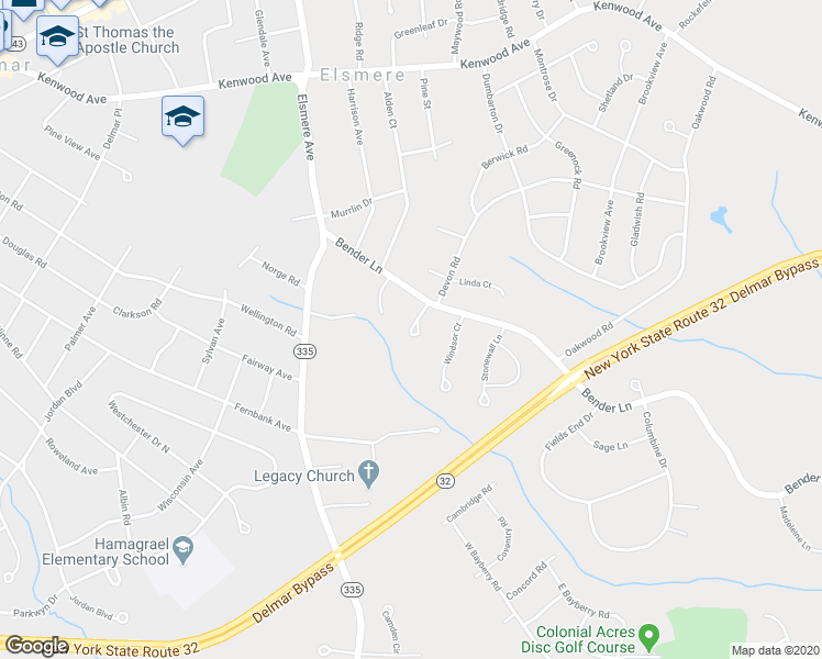 map of restaurants, bars, coffee shops, grocery stores, and more near 99 Hampshire Place in Delmar