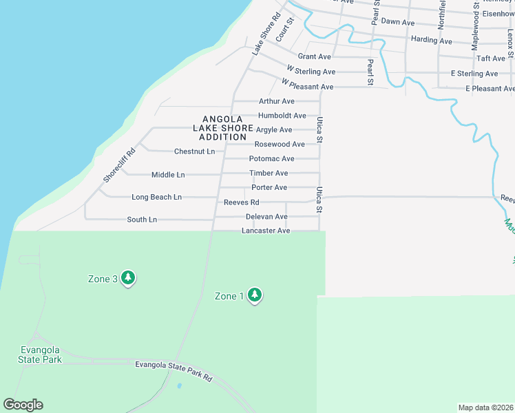 map of restaurants, bars, coffee shops, grocery stores, and more near 156 Reeves Road in Angola