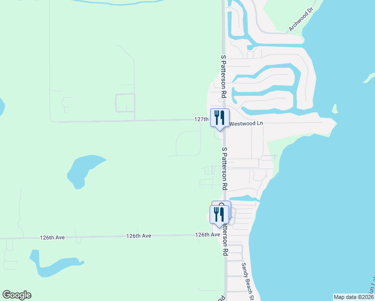 map of restaurants, bars, coffee shops, grocery stores, and more near 2678 Cutlass Street in Wayland