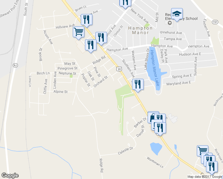 map of restaurants, bars, coffee shops, grocery stores, and more near 24 Grandview Terrace in Rensselaer