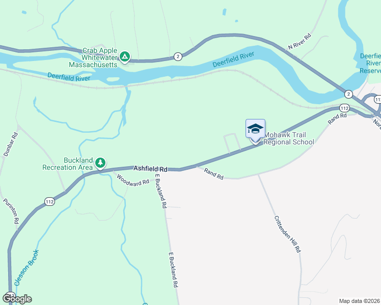 map of restaurants, bars, coffee shops, grocery stores, and more near 45 Massachusetts 112 in Shelburne Falls