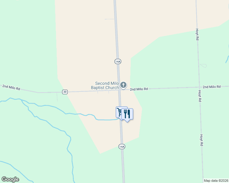 map of restaurants, bars, coffee shops, grocery stores, and more near 3096 New York 14A in Penn Yan