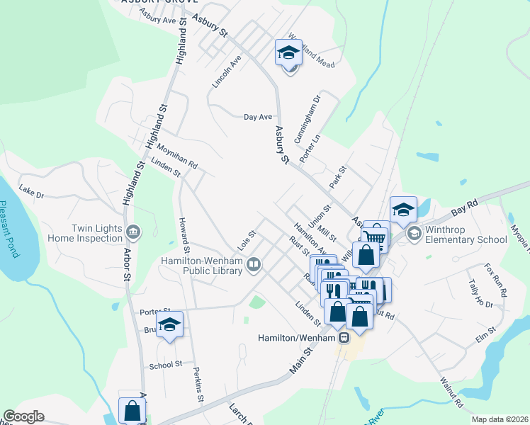 map of restaurants, bars, coffee shops, grocery stores, and more near 75 Rust Street in Hamilton