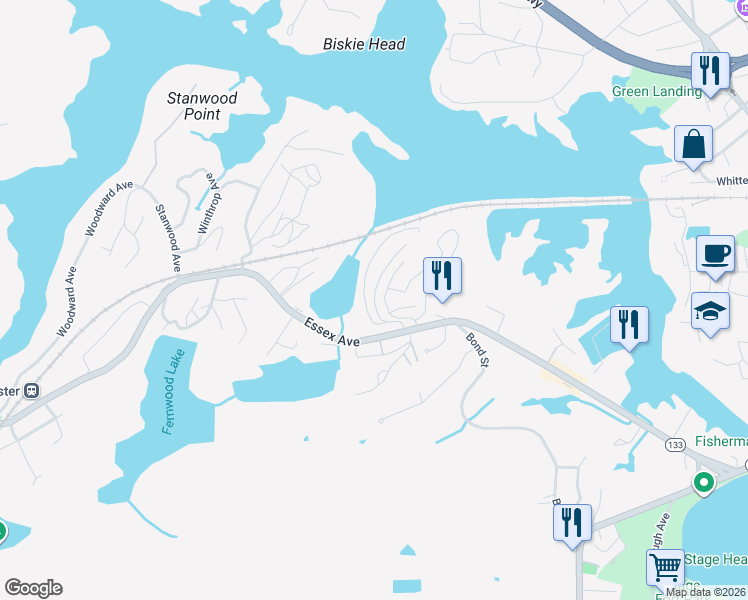 map of restaurants, bars, coffee shops, grocery stores, and more near 298 Cobblestone Lane in Gloucester