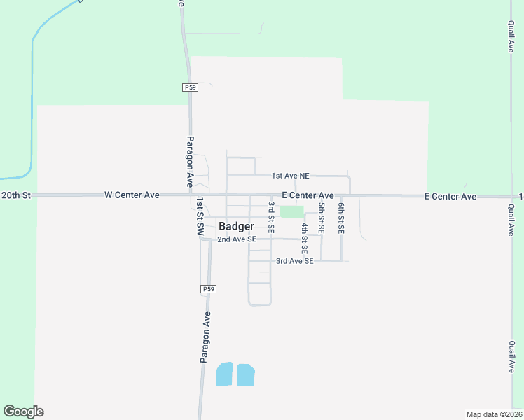 map of restaurants, bars, coffee shops, grocery stores, and more near 232 1st Avenue Southeast in Badger