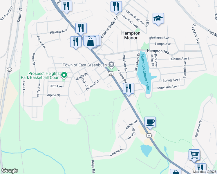 map of restaurants, bars, coffee shops, grocery stores, and more near 24 Grandview Terrace in Rensselaer