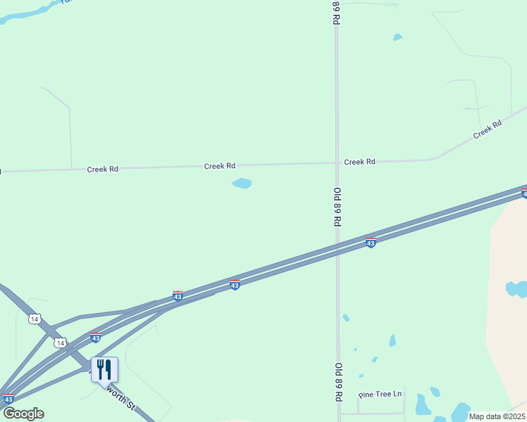 map of restaurants, bars, coffee shops, grocery stores, and more near W8385 Creek Road in Darien