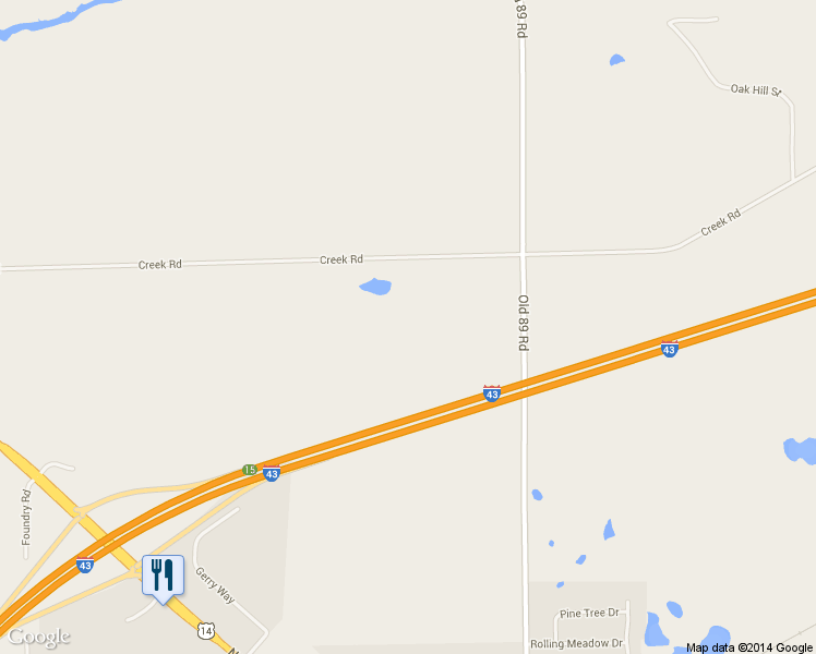 map of restaurants, bars, coffee shops, grocery stores, and more near W8385 Creek Rd in Darien