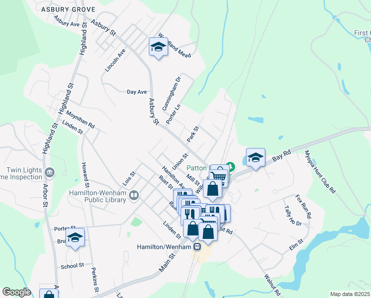 map of restaurants, bars, coffee shops, grocery stores, and more near 86 Union Street in Hamilton