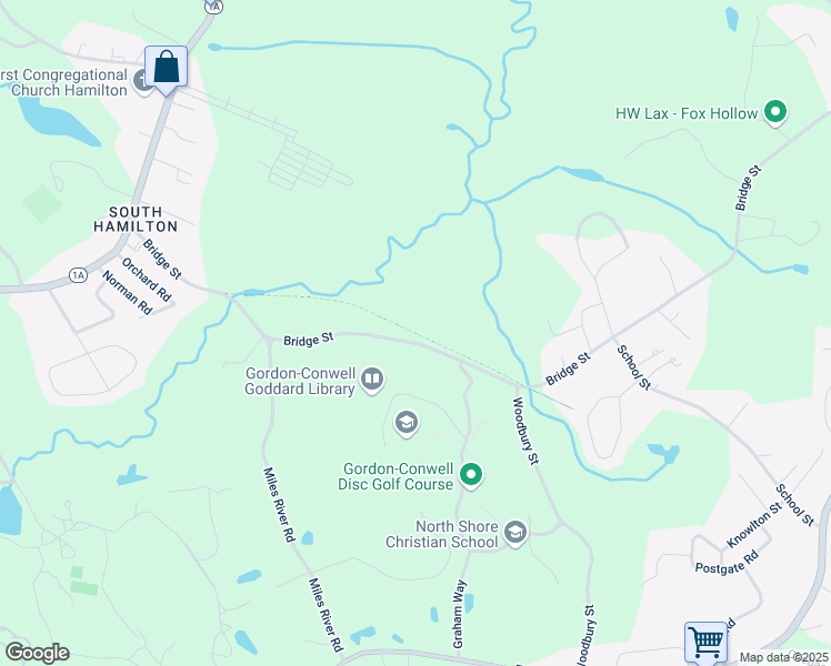map of restaurants, bars, coffee shops, grocery stores, and more near Old Railroad Grade in Hamilton