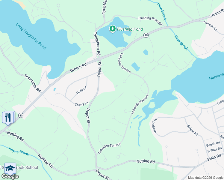 map of restaurants, bars, coffee shops, grocery stores, and more near 5 Churchill Court in Westford