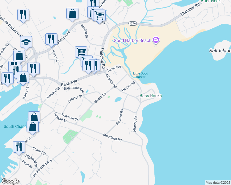 map of restaurants, bars, coffee shops, grocery stores, and more near in Gloucester