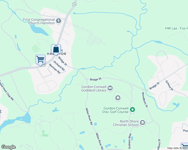 map of restaurants, bars, coffee shops, grocery stores, and more near Old Railroad Grade in Hamilton