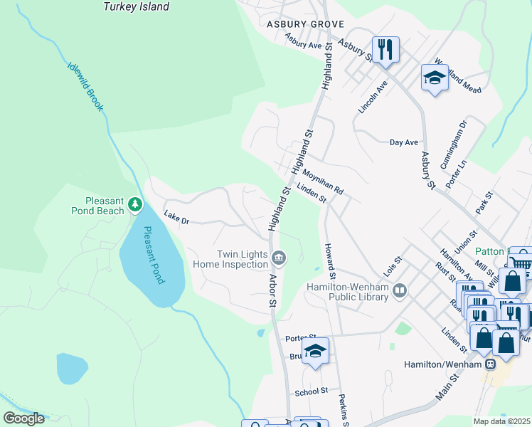 map of restaurants, bars, coffee shops, grocery stores, and more near 52 Idlewood Avenue in Hamilton