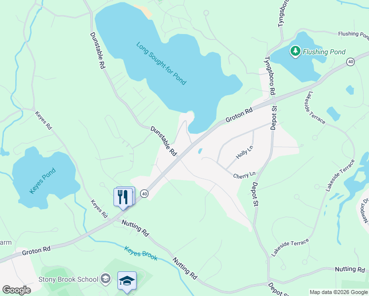 map of restaurants, bars, coffee shops, grocery stores, and more near 6 Blades Road in Westford