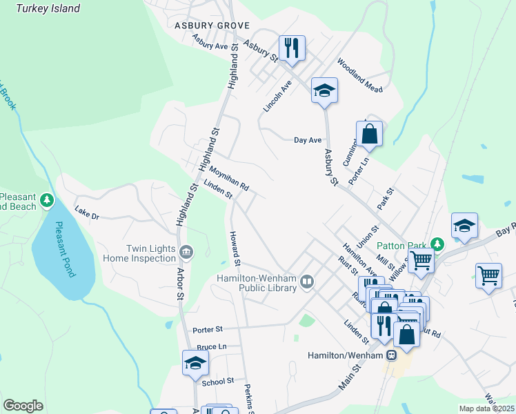 map of restaurants, bars, coffee shops, grocery stores, and more near 56 Moynihan Road in Hamilton