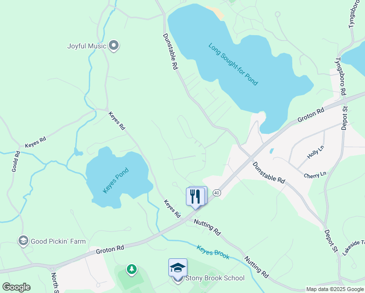 map of restaurants, bars, coffee shops, grocery stores, and more near 16 Saint Augustine Drive in Westford