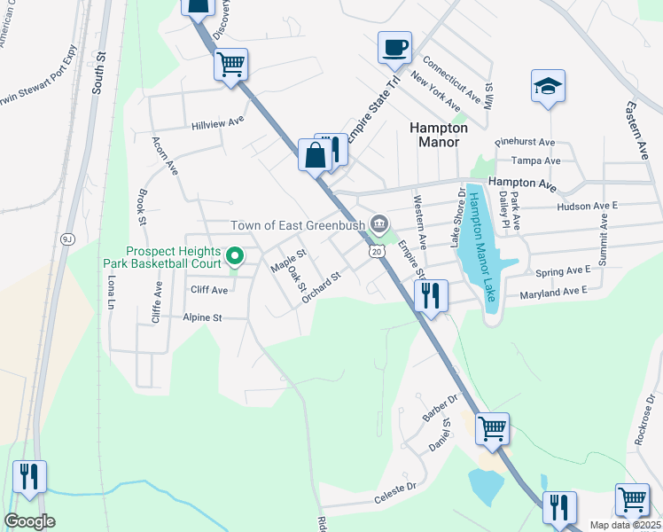 map of restaurants, bars, coffee shops, grocery stores, and more near 1007 Pine Street in Rensselaer