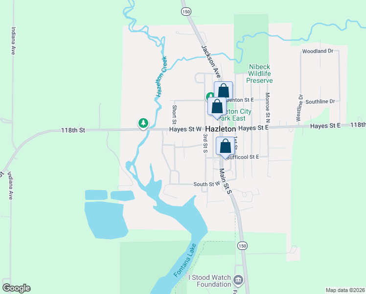 map of restaurants, bars, coffee shops, grocery stores, and more near 200-298 Hayes Street West in Hazleton