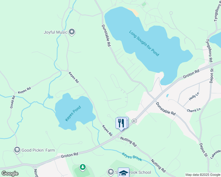 map of restaurants, bars, coffee shops, grocery stores, and more near 16 Saint Augustine Drive in Westford