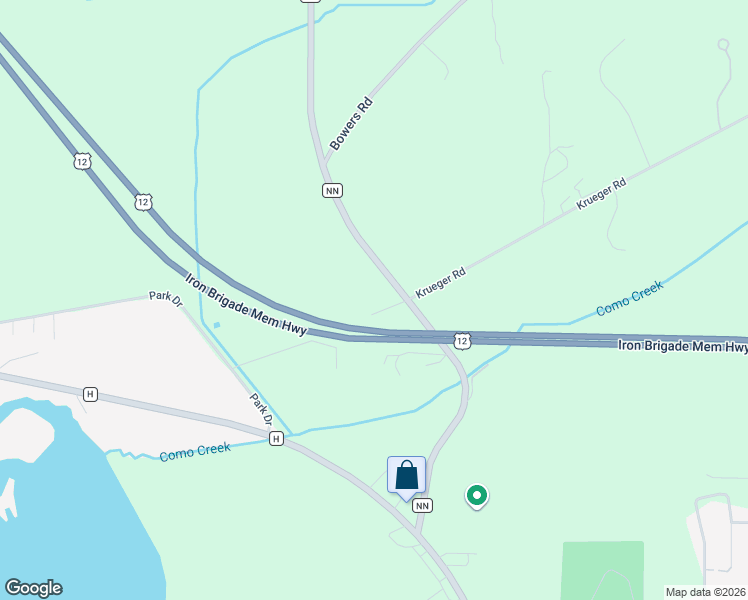 map of restaurants, bars, coffee shops, grocery stores, and more near 3046 Krueger Road in Lake Geneva