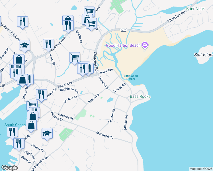 map of restaurants, bars, coffee shops, grocery stores, and more near in Gloucester