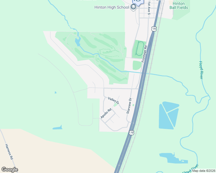 map of restaurants, bars, coffee shops, grocery stores, and more near 1002 Valley Drive in Hinton