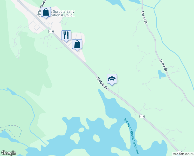 map of restaurants, bars, coffee shops, grocery stores, and more near 274 North Main Street in Middleton