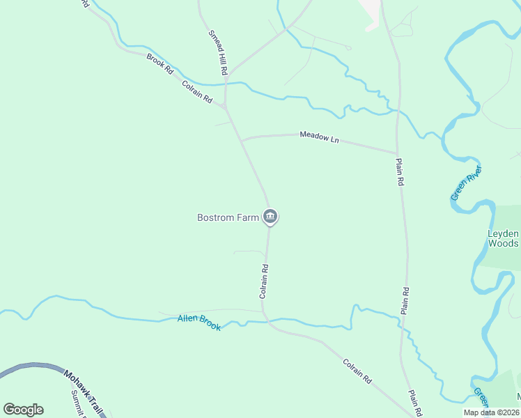 map of restaurants, bars, coffee shops, grocery stores, and more near 702 Colrain Road in Greenfield