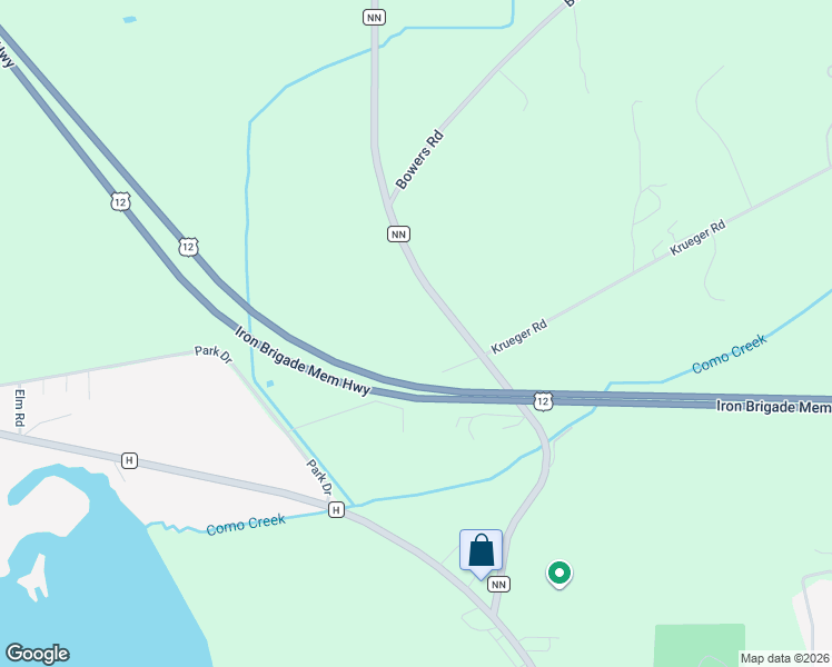 map of restaurants, bars, coffee shops, grocery stores, and more near 3046 Krueger Road in Lake Geneva