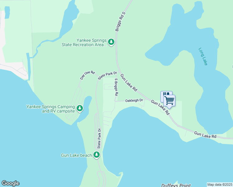map of restaurants, bars, coffee shops, grocery stores, and more near 2430 Briggs Road South in Middleville