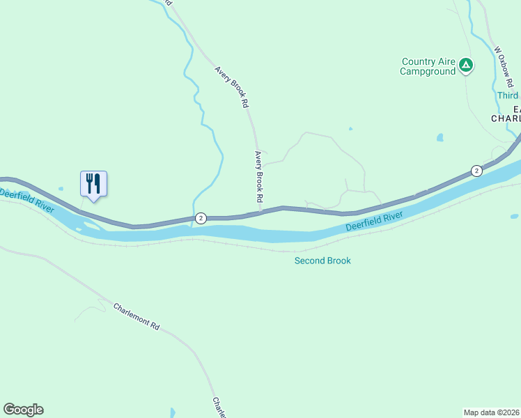 map of restaurants, bars, coffee shops, grocery stores, and more near 92 Avery Brook Road in Shelburne Falls