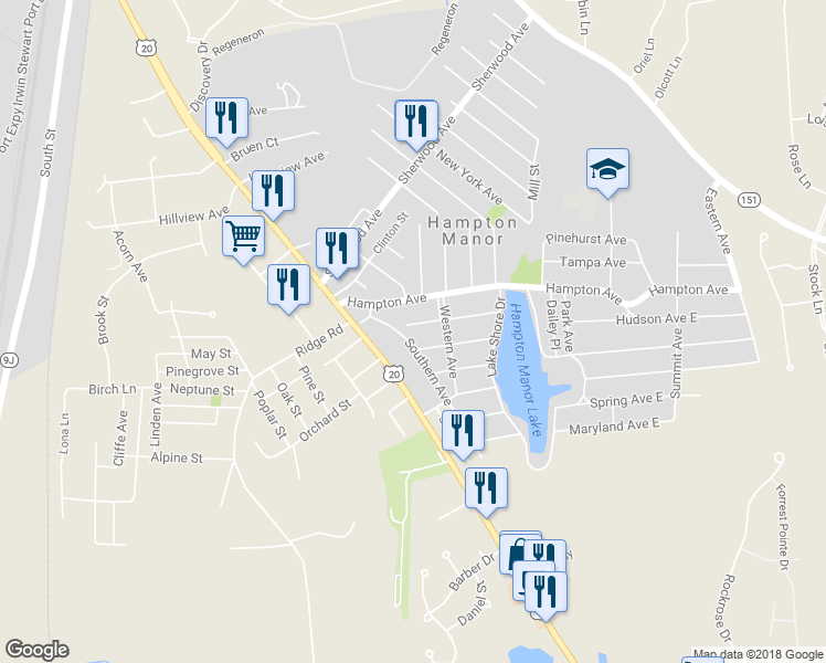 map of restaurants, bars, coffee shops, grocery stores, and more near 4 Mohawk Avenue in Rensselaer