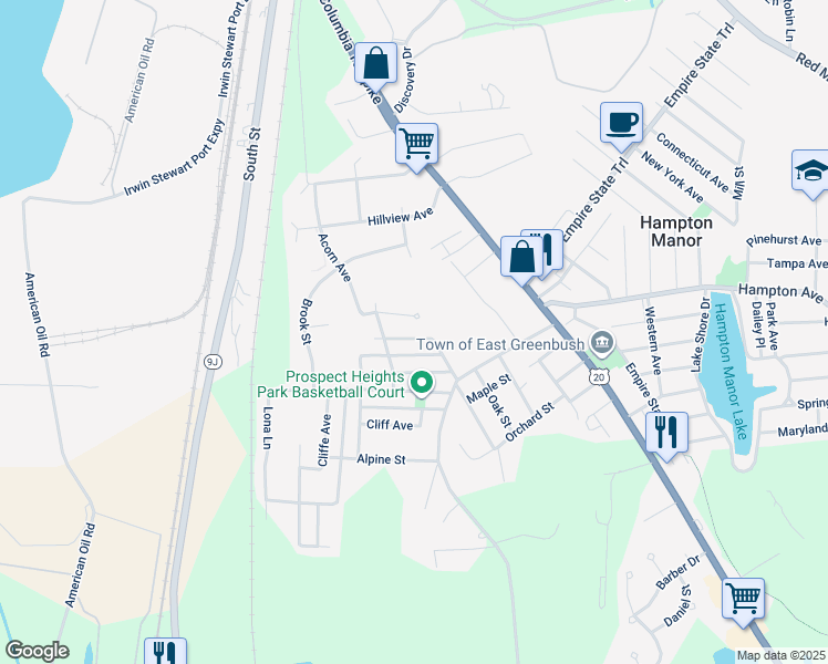 map of restaurants, bars, coffee shops, grocery stores, and more near 5 Newbury Street in Rensselaer