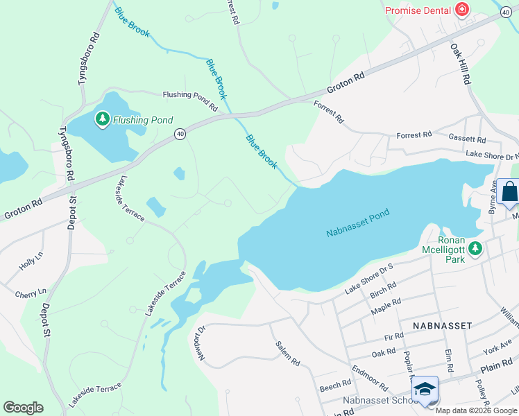 map of restaurants, bars, coffee shops, grocery stores, and more near 50 Lawson Road in Westford