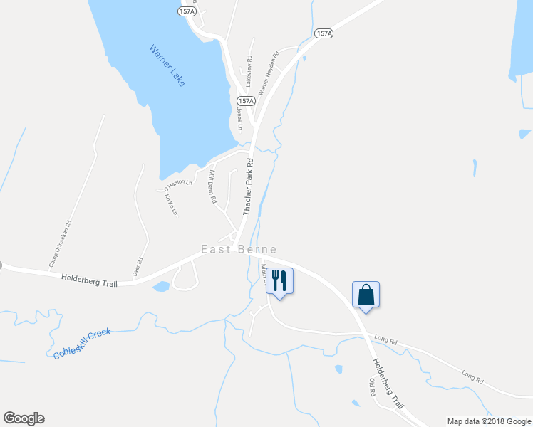 map of restaurants, bars, coffee shops, grocery stores, and more near 870 Helderberg Trail in East Berne