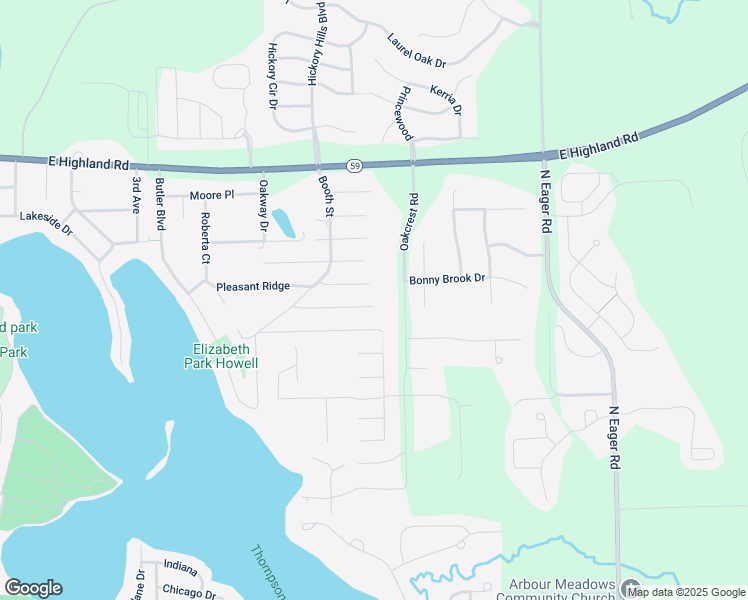 map of restaurants, bars, coffee shops, grocery stores, and more near 2484 Pleasant Ridge in Howell