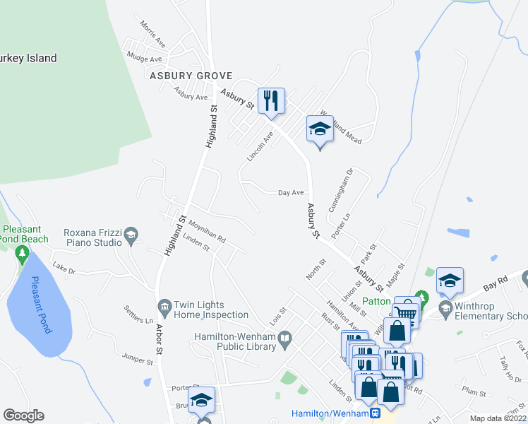 map of restaurants, bars, coffee shops, grocery stores, and more near 82 Lincoln Avenue in Hamilton